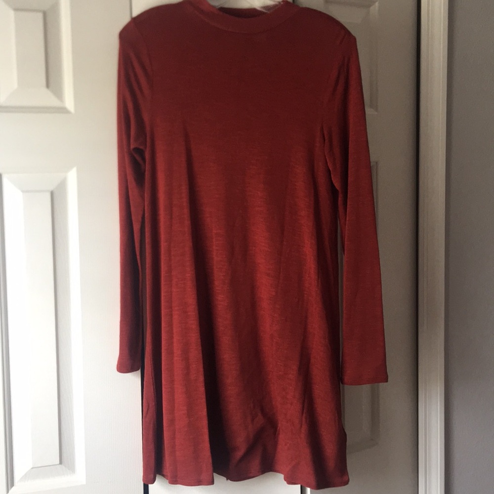 Burnt orange long sleeve dress
